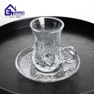 Nuovo arrivo tazza <span class=keywords><strong>di</strong></span> vetro e Mini tazza da caffè in vetro e manico tazze con piattino 3OZ Istikana Set caffè 115ml <span class=keywords><strong>di</strong></span> tacchino in vetro tazze da tè - Product Image 3
