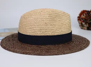 Tự nhiên Raffia rơm Màu Mix Panama Hat với Bowknot trang trí ban nhạc