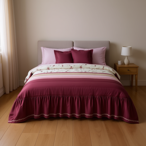 Set Copripiumino Debora Queen Size, Stile Principessa con Volant Floreali, Set da Letto in 3 Pezzi per Uso Domestico, Adatto a Tutte le Stagioni - Product Image 2