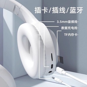 Auriculares inalámbricos supraaurales con carga tipo C y soporte para tarjeta TF para reproducción de música desde el teléfono móvil. - Product Image 1