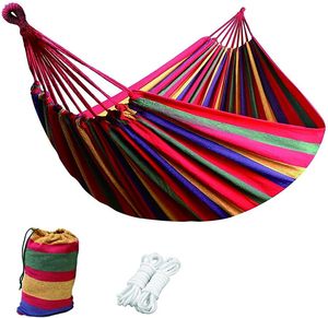 Doble portátil jardín poliéster 100% algodón al aire libre camping hamaca - Product Image 2