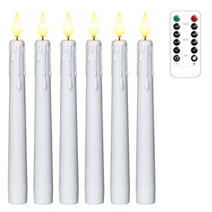Lot de 6 bougies LED 3D flamme vacillante sans flamme, télécommandées, rechargeables, blanches, pour décoration d'intérieur Halloween - Product Image 6