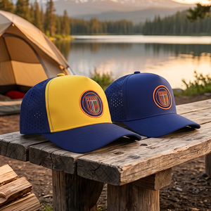 Gorra de Béisbol de 5 Paneles con Logotipo Personalizado Bordado, Perforada con Láser, Transpirable, de Dos Tonos en Contraste, Gorras Deportivas - Product Image 2