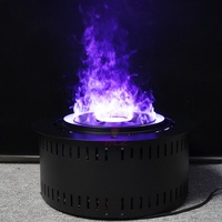 Cheminée électrique à vapeur d'eau de 50 cm, personnalisable en usine, petite, multicolore, avec décoration de flamme LED 3D ronde
