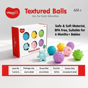 JXD Lot de 6 balles sensorielles en plastique non toxique à presser pour bébés et jouet éducatif texturé pour les dents, 2-7 ans, unisexe - Product Image 5