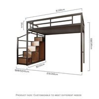 Lit en métal simple en gros, dortoir, bureau, lit en métal pour le déjeuner, cadre de lit en métal double pour dortoir, lits en métal pour chambre à coucher
