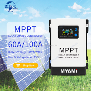 Myami 60A <span class=keywords><strong>MPPT</strong></span> năng lượng mặt trời CHARGE <span class=keywords><strong>CONTROLLER</strong></span> PV 150V Set-DOWN để 12V 24V 48V off-lưới năng lượng mặt trời hệ thống Lithium Battery charge Đối với trang chủ sử dụng - Product Image 1