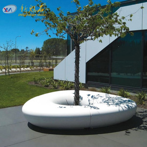 Nouvelle cuvette de plantation circulaire en béton GRC Magic Stone pour aménagement paysager extérieur et parcs - Product Image 3