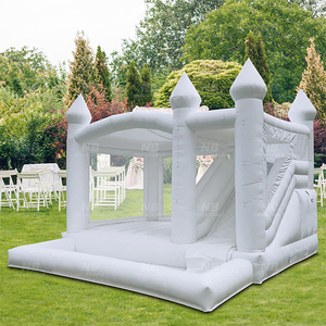 Castillo Inflable Blanco con Tobogán y Soplador de Aire para Niños, Bodas, Fiestas de Cumpleaños, Bodas Blancas - Product Image 5