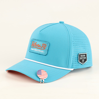 Casquettes personnalisées avec logo USA, haute qualité, 5 panneaux, perforations découpées au laser, broderie, résistantes à l'eau, casquette de baseball