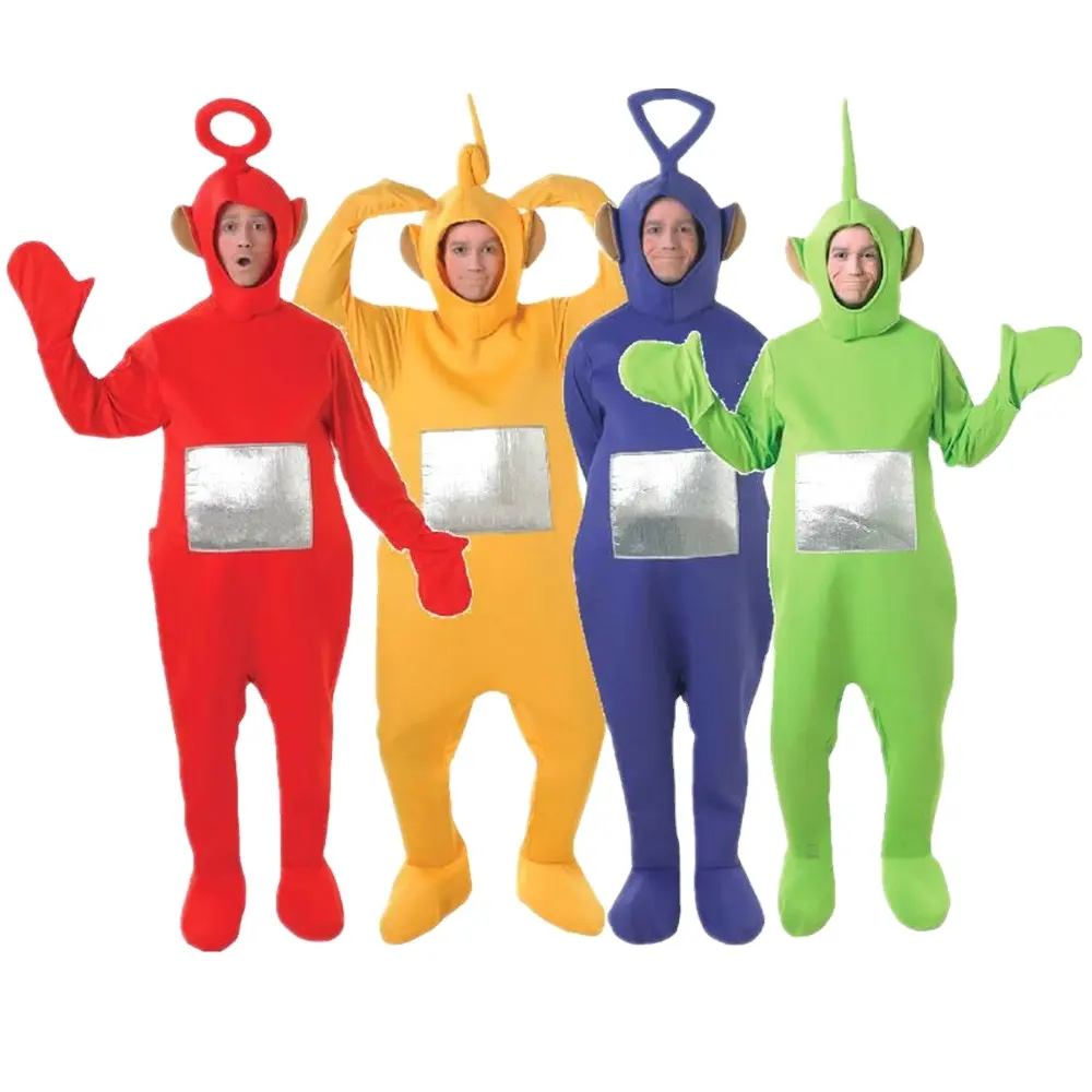 Kostum Halloween Cosplay Teletubbies kartun lucu pilihan empat warna dewasa kualitas tinggi untuk pria