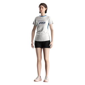 Camiseta Deportiva Blanca para Mujer, de Secado Rápido, Elástica, con Diseño de Malla Ventilada en las Axilas - Product Image 3