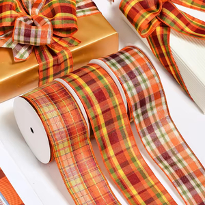Лента из льняной ткани в клетку с проволочным краем, <span class=keywords><strong>2</strong></span>,5 дюйма x 10 ярдов, оптом, на заказ, для рождественского декора дома, отеля, для использования внутри и снаружи помещений, для рукоделия, упаковки подарков - Product Image 4