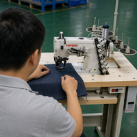 Machine à coudre industrielle TS-2002, machine à coudre industrielle automatique pour la décoration, avec lit cylindrique pour l'attache d'étiquettes sur les jeans