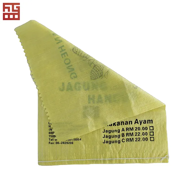 Sacos de fertilizante de filme orgânico bopp composto, sacos de 20kg de plástico profissional amarelo, saco tecido pp, agricultura de arroz personalizada, cor