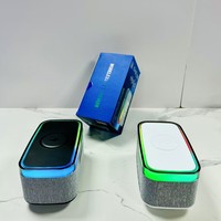 All-in-One Smart Bedside Hub 3D LED Nachtlicht Kabellose Ladestation Wecker mit Lautsprecher RGB Stimmungsbeleuchtung Touch-Steuerung