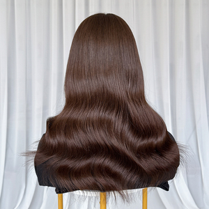 Chinese Human Hair Natural <b>Brown</b> Wavy 8x10'' Base Lace Topper With Machine Weft Back For Hair Loss Mini Lace <b>Wig</b> - Product Image 4