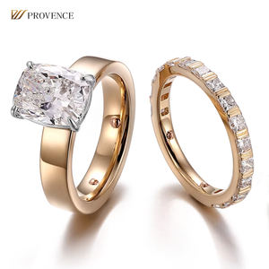 Custom 18k 14k 10k originale oro puro con diamante matrimonio anello di fidanzamento anello di corrispondenza Set coppia per donna uomo - Product Image 1