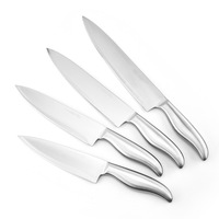 7/8/9/10/12 Inch Moderne Zilveren Commerciële Keuken Koks Mes Set 5 Stuk Professionele 3cr13 Roestvrij Staal Holle S Handvat