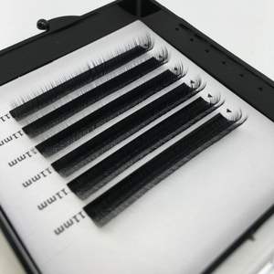 निजी लेबल जापान फैक्टरी मिंक व्यक्तिगत रेशम फ्लैट lashes डबल परत lashes - Product Image 4