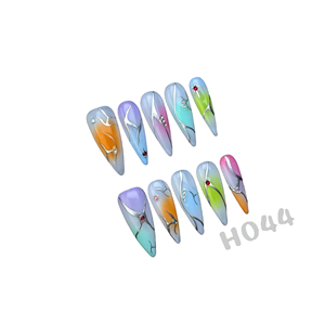 Ensembles d'<span class=keywords><strong>ongles</strong></span> artificiels de luxe en acrylique faits à la main pour femmes, prêts pour le salon, hypoallergéniques, design naturel, <span class=keywords><strong>faux</strong></span> <span class=keywords><strong>ongles</strong></span> à presser, forme amande - Product Image 6