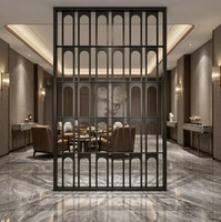 Paravent moderne en acier inoxydable arqué, séparateur de pièce en métal, écran décoratif de luxe pour restaurant, séparateur mural autoportant