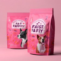 Sac alimentaire personnalisé pour animaux de compagnie avec fermeture éclair, taille sur mesure, pochette d'emballage recyclable à fond plat pour aliments secs pour chats et chiens