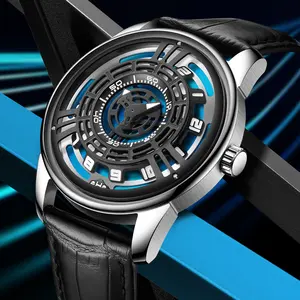 Haemmer 5029 di lusso in acciaio inox orologio meccanico per gli uomini nuovo Design luminoso mani orologi