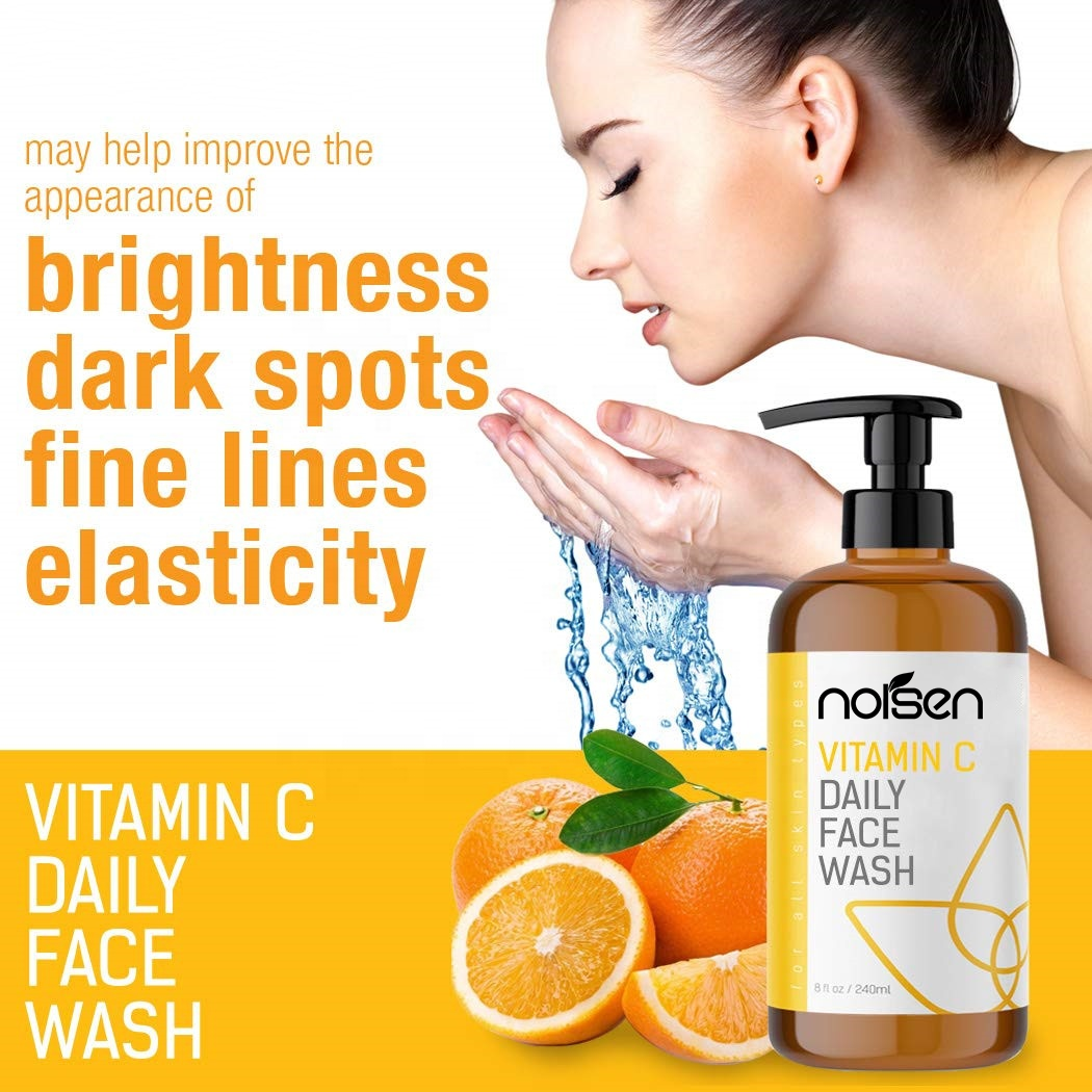 Hot Selling Natural Skin Care Facial Whitening Face Wash Vitamin C Cleanser