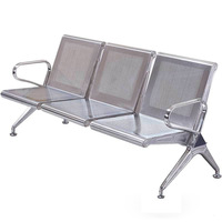 Banc d'attente public multi-places pour écoles, mobilier de réception durable en métal, sièges en cuir PU, design contemporain