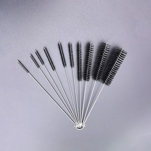 Cepillos de limpieza de botellas de acero inoxidable 304 de varios tamaños, cepillo espiral de nailon para limpiar biberones y pajitas - Product Image 1