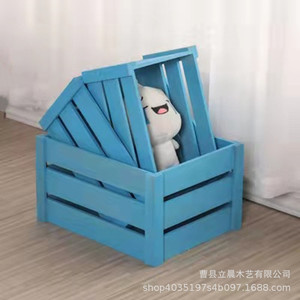 Retro Wooden Display <b>Box</b> Rectangular White Gray Green Blue Natural Wood Color Dustproof <b>Storage</b> Home Decorative <b>Storage</b> Boxes - Product Image 3