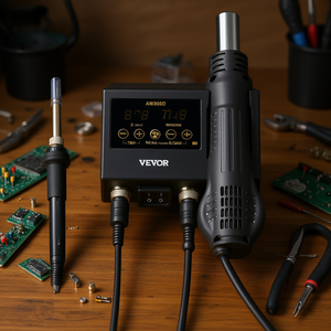 Station de soudage à air chaud Vevor 2-en-1 750W, température réglable numériquement, pointe droite, 220V - Product Image 2