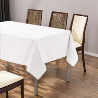 Nappe carrée personnalisable en polyester blanc tissé, résistante aux plis, réutilisable, 180 GSM, 60*102 pouces, pour cuisine (6 pieds) - Vente en gros