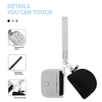 Dompet Genggam Mewah Model Ganda, Tempat Koin, Kantong Ganda, Gelang Kunci, Tempat Kartu