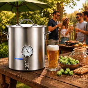 Wellbom Kit per la produzione di birra artigianale da 20L e 40L, moderno, <span class=keywords><strong>in</strong></span> acciaio inossidabile, con termometro, fondo composito e tripla filtrazione - Product Image 6