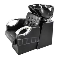 Chaise de lavage contemporaine en acier inoxydable avec cuvette en céramique pour salon de coiffure – Offre spéciale
