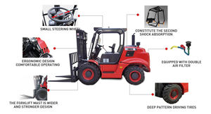 Carrello Elevatore Diesel 4x4 da 3 Tonnellate con Montante in Acciaio per Tutti i Terreni, Fuoristrada, per Uso in Ristoranti, Garanzia 1 Anno - Product Image 4