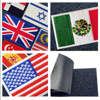 Étiquette patriotique personnalisée 8*5cm crochet et boucle Haïti brodé petit pays drapeau patchs pour la décoration