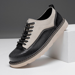 Chaussures de travail rétro extra-larges pour hommes, style américain, décontractées, en <span class=keywords><strong>cuir</strong></span>, à lacets, à bout épais, pour le printemps/automne - Product Image 6