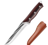 Couteau de chasse forgé en acier à haute teneur en carbone boucher couteaux à peler sonnerie pour la cuisine couper la viande
