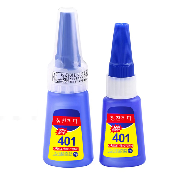 High Strength Cyanoacrylate Quick Drying Universal Adhesive for Rubber Metal Wood Glass Shoes Leather Handicrafts 401 Super Glue