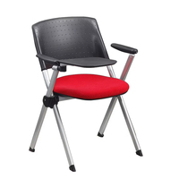 Chaises de bureau en plastique à livraison rapide avec tablette pour salle de conférence et hôtel, pliables et empilables