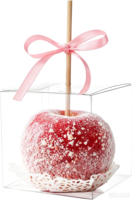 4"x 4"x 4" Candy Apple Boxes with Hole and Paper Doilies Food Grade PET BOX for Candy Apple
