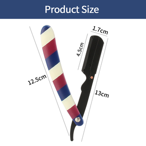 <span class=keywords><strong>Rasoir</strong></span> manuel de style <span class=keywords><strong>ancien</strong></span> en acier inoxydable tondeuse à cheveux rayé pliant porte-couteau de coiffure <span class=keywords><strong>rasoir</strong></span> de rasage pour hommes - Product Image 2