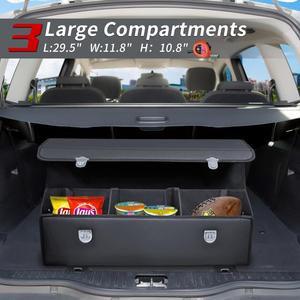 <b>Box</b>,30 Inches Leather Collapsible Car Trunk Organizer With Lid and <b>Storage</b> for Suv,Van, Grocery, Camping Custom Logo - Product Image 2