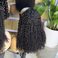Perruques en cheveux humains vierges vietnamiens non traités en gros, demi-perruque, perruque bouclée courte, couleur naturelle 1B, livraison directe