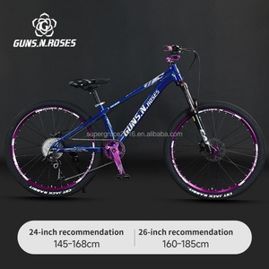 Bicicleta de Montaña con Ruedas de 24/26 Pulgadas, Horquilla de Aleación de Aluminio con Suspensión, Capacidad de Carga de 75 kg, 8 Velocidades, Frenos de Disco Dobles para Descenso - Product Image 2