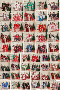2024 nueva colección Otoño-Invierno 5 piezas familia a juego Santa Claus impreso poliéster algodón pijamas térmicos para Navidad - Product Image 4