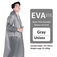 Poncho de pluie jetable intégral pour adultes, en EVA épaissi, à motif uni, portable pour le voyage et le cyclisme en extérieur